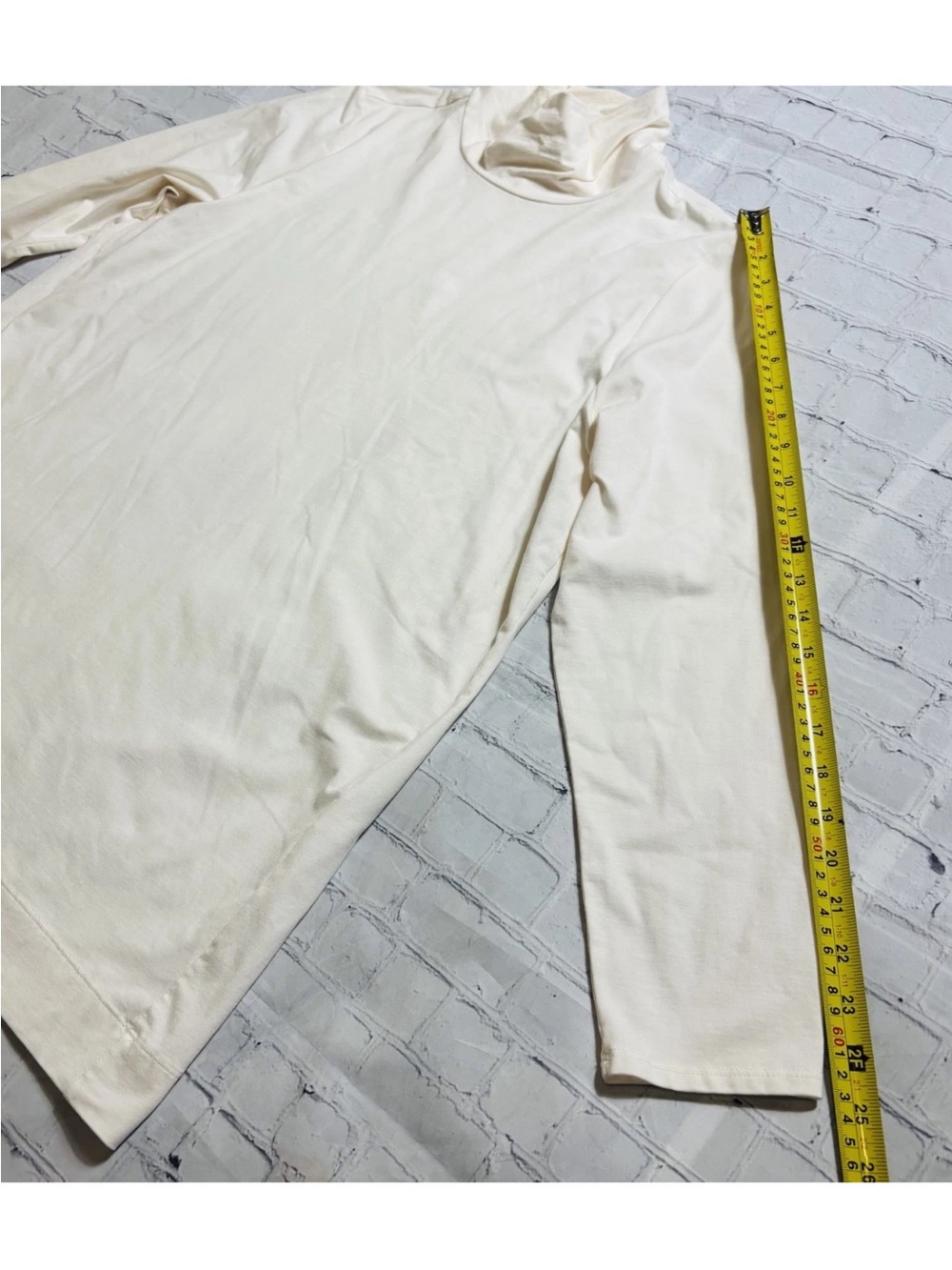 J.Jill Luxe Supima Turtleneck Tunic Long Sleeve Top Ivory Size XL Women's - Picture 8 of 10